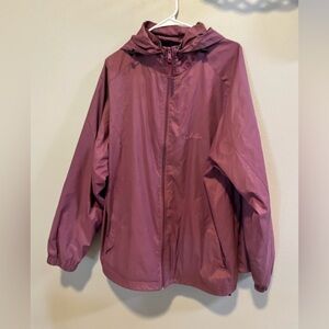 Vintage Cabela’s Stillwater Supply Co Mauve Windbreaker Zipper Pockets Hood 2XL